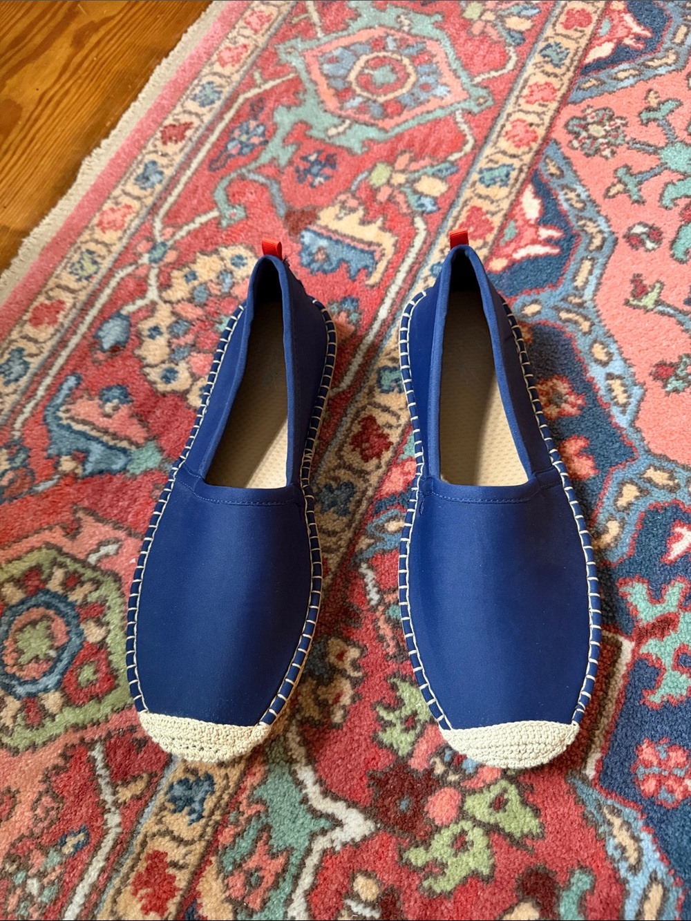 SeaVees Navy Blue Slip-On Espadrilles with Natural Toe